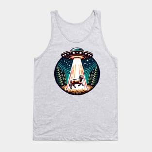 UFO Cow Abduction Forest Tank Top